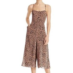 Fame And Partners Womens Jumpsuit Animal Print Cropped